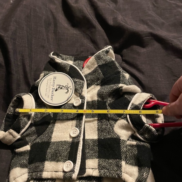 NWT Dog’s Harry Barker Black Buffalo Check Flannel Pajama Outfit Size Small - Picture 6 of 16